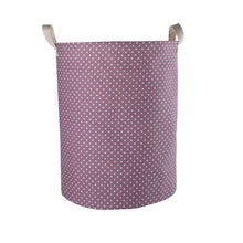 Load image into Gallery viewer, Furlinic Collapsible Laundry Baskets Large,Eco Foldable Dirty Clothes Stand Storage Hampers,Waterproof Round Inner Drawstring Clothing Bins(Available 17.7&quot; &amp; 19.7&quot; Height)-Wine Dots,L.