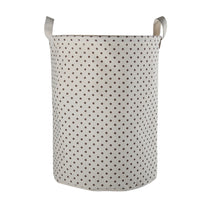 Load image into Gallery viewer, Furlinic Collapsible Laundry Baskets Large,Eco Foldable Dirty Clothes Stand Storage Hampers,Waterproof Round Inner Drawstring Clothing Bins(Available 17.7&quot; &amp; 19.7&quot; Height)-White Dots,M.