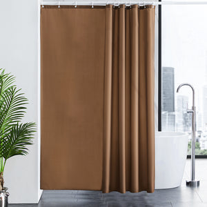 Furlinic Shower Curtain,Solid Brown Mould and Mildew Resistant 180 x 180 cm (71 x 71 Inch) | 100% Polyester.