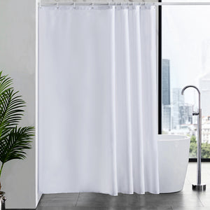 Furlinic Shower Curtains Extra Large Bathroom Waterproof Fabric Washable Liner Mould Proof,Sets With 12 Plastic Rings-71" x 71",White.