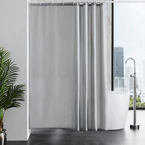 Furlinic Shower Curtains Extra Large Bathroom Waterproof Fabric Washable Liner Mould Proof,Sets With 12 Plastic Rings-71" x 71",Grey.