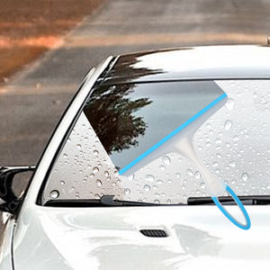 Furlinic Window Squeegees,Rubber Glass Wiper Blades For Bath, Kitchen And Car-Blue Handle 5P.