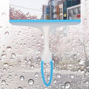 Furlinic Window Squeegees,Rubber Glass Wiper Blades For Bath, Kitchen And Car-Blue Handle 5P.