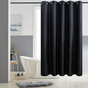 Furlinic Hookless Shower Curtain,Heavy Fabric Washable and Waterproof for Stall or Bathtub.