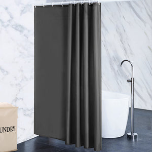 Furlinic Shower Curtain with Hooks,Extra Long 100% Polyester Bathroom Shower Curtains Waterproof(Dark Grey),180 x 180cm(71 x 71 Inch).