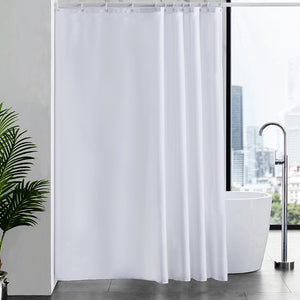 Furlinic Shower Curtains Extra Large Bathroom Waterproof Fabric Washable Liner Mould Proof,Sets With 12 Plastic Rings-72" x 78",White.