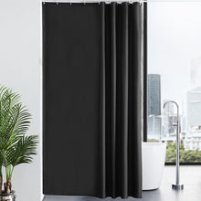 Load image into Gallery viewer, Furlinic Black Shower Curtains Extra Long Bathroom Waterproof Fabric Washable Liner Mould Proof,Sets With 12 PCS Plastic Hooks W180 x H210cm(72&quot; x 84&quot;).