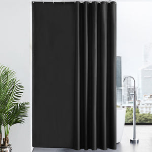 Furlinic Black Shower Curtains Extra Long Bathroom Waterproof Fabric Washable Liner Mould Proof,Sets With 12 PCS Plastic Hooks W200 x H240cm(78" x 94").