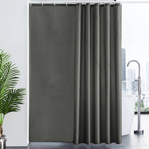 Furlinic Shower Curtain With Hooks,Extra Long 100% Polyester Bathroom Shower Curtains Waterproof(Dark Grey),200 x 240cm(78 x 94 Inch).