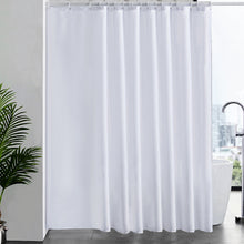 Load image into Gallery viewer, Furlinic Shower Curtains Extra Wide Bathroom Waterproof Fabric Washable Liner Mould Proof,Sets With 16 PCS Plastic Hooks W96 x H78(244 x 200cm)-White.