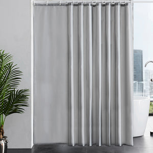 Furlinic Grey Shower Curtains Extra Wide Bathroom Waterproof Fabric Washable Liner Mould Proof,Sets With 16 PCS Plastic Hooks W96 x H78(244 x 200cm).