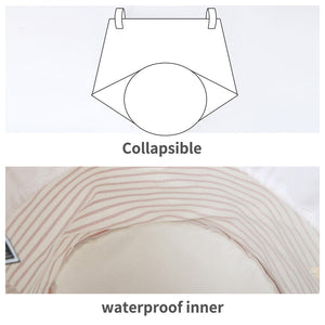 Furlinic Collapsible Laundry Baskets Large,Eco Foldable Dirty Clothes Stand Storage Hampers,Waterproof Round Inner Drawstring Clothing Bins(Available 17.7" & 19.7" Height)-Red Narrow Stripe,L.