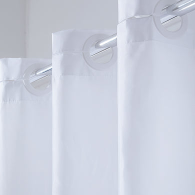 Furlinic Hookless Shower Curtain,Heavy Fabric Washable and Waterproof for Stall or Bathtub.