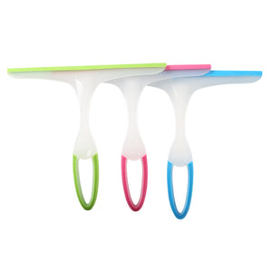 Furlinic Window Squeegees,Rubber Glass Wiper Blades For Bath, Kitchen And Car-Red,Blue,Green Handle Each One.