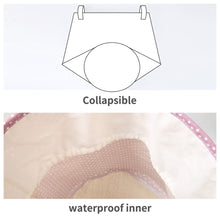Load image into Gallery viewer, Furlinic Collapsible Laundry Baskets Large,Eco Foldable Dirty Clothes Stand Storage Hampers,Waterproof Round Inner Drawstring Clothing Bins(Available 17.7&quot; &amp; 19.7&quot; Height)-Wine Dots,M.