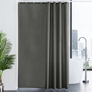 Furlinic Shower Curtain With Hooks,Extra Long 100% Polyester Bathroom Shower Curtains Waterproof(Dark Grey),180 x 200cm(72 x 78 Inch).