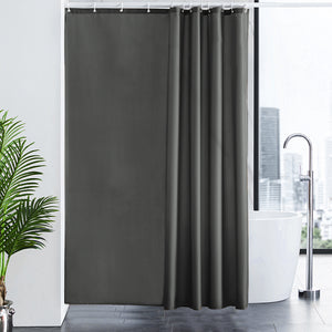 Furlinic Extra Wide Dark Grey Fabric Shower Curtain,Smooth Dustproof Material Curtains for Shower with 16 Plastic Hooks-96" x 78".