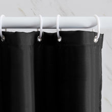 Load image into Gallery viewer, Furlinic Solid Black Shower Curtains,Mildew Resistant Waterproof 180 x 180cm,Including 12 PCS Plastic Hooks.