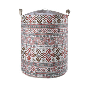 Furlinic Large Laundry Baskets,Collapsible Dirty Clothes Stand Storage Hampers,Foldable Waterproof Round Inner Drawstring Clothing Bins-Bohemia Brown(45 L).
