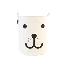 Load image into Gallery viewer, Furlinic Large Laundry Baskets,Collapsible Dirty Clothes Stand Storage Hampers,Foldable Waterproof Round Inner Drawstring Clothing Bins-Smile Dog(65 L).