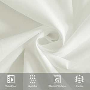 Furlinic 71" x 71" Extra Large Shower Curtain Liner,Duty Waterproof Fabric Curtains for Shower with 12 Plastic Hooks-Cream.