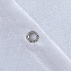 Furlinic White Waffle Shower Curtain Heavy Luxury Fabric,Washable Waterproof Curtains with Weighted Hem for Hotel or Family-71x71 Inch.