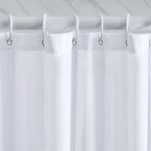 Furlinic Shower Curtains Extra Large Bathroom Waterproof Fabric Washable Liner Mould Proof,Sets With 12 Plastic Rings-71" x 71",White.