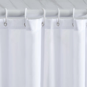 Furlinic Extra Long Shower Curtain with Hooks,100% Polyester Bathroom Shower Curtain Waterproof(White),200 x 240cm(78 x 94 Inch).