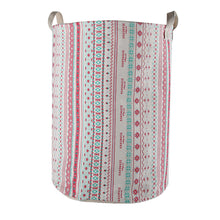 Load image into Gallery viewer, Furlinic Collapsible Laundry Baskets Large Eco Foldable Dirty Clothes Stand Storage Hampers Waterproof Round Inner Drawstring Clothing Bins-XL/H60cm x Ø40cm,Bohemia A,XL
