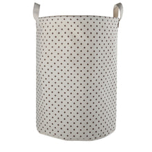 Load image into Gallery viewer, Furlinic Collapsible Laundry Baskets Large Eco Foldable Dirty Clothes Stand Storage Hampers Waterproof Round Inner Drawstring Clothing Bins-XL/H60cm x Ø40cm,White Dots