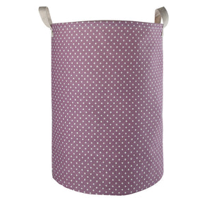 Furlinic Collapsible Laundry Baskets Large Eco Foldable Dirty Clothes Stand Storage Hampers Waterproof Round Inner Drawstring Clothing Bins-XL/H60cm x Ø40cm,Wine Dots,L..