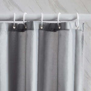 Furlinic 62" x 78" Extra Large Shower Curtain Liner,Duty Waterproof Fabric Curtains for Shower with 12 Plastic Hooks-Grey.
