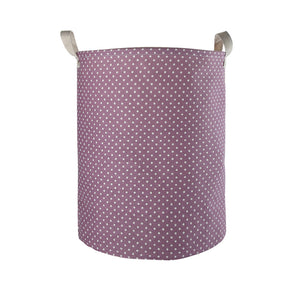 Furlinic Collapsible Laundry Baskets Large,Eco Foldable Dirty Clothes Stand Storage Hampers,Waterproof Round Inner Drawstring Clothing Bins(Available 17.7" & 19.7" Height)-Wine Dots,M.