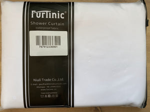 Furlinic 62" x 78" Extra Large Shower Curtain Liner,Duty Waterproof Fabric Curtains for Shower with 12 Plastic Hooks-White.