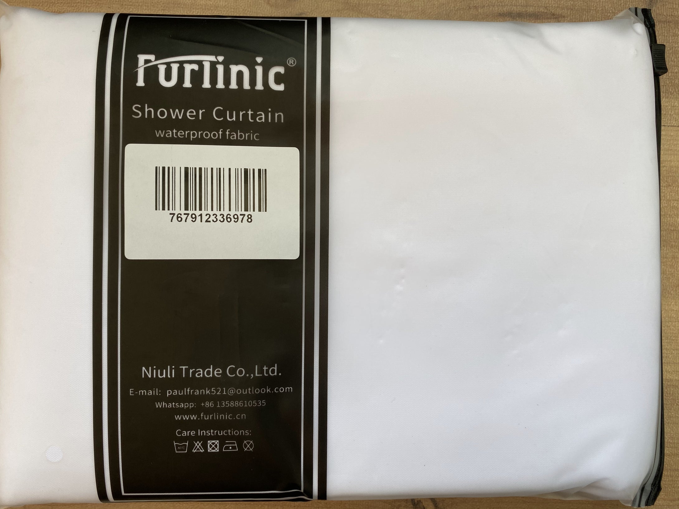 Furlinic White Shower Curtain Made of Eco Heavy Fabric with 12 Plastic Hooks,Extra Large Waterproof Curtains for Shower in Bathroom-71 x 78