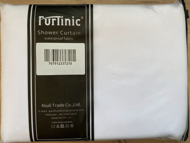 Furlinic White Shower Curtain Made of Eco Heavy Fabric with 12 Plastic Hooks,Extra Large Waterproof Curtains for Shower in Bathroom-72 x 82