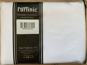 Furlinic White Shower Curtain Made of Eco Heavy Fabric with 12 Plastic Hooks,Extra Large Waterproof Curtains for Shower in Bathroom-72 x 82".