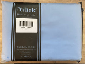 Furlinic Sky Blue Shower Curtain Made of Eco Heavy Fabric with 12 Plastic Hooks,Extra Large Waterproof Curtains for Shower in Bathroom-71 x 78".