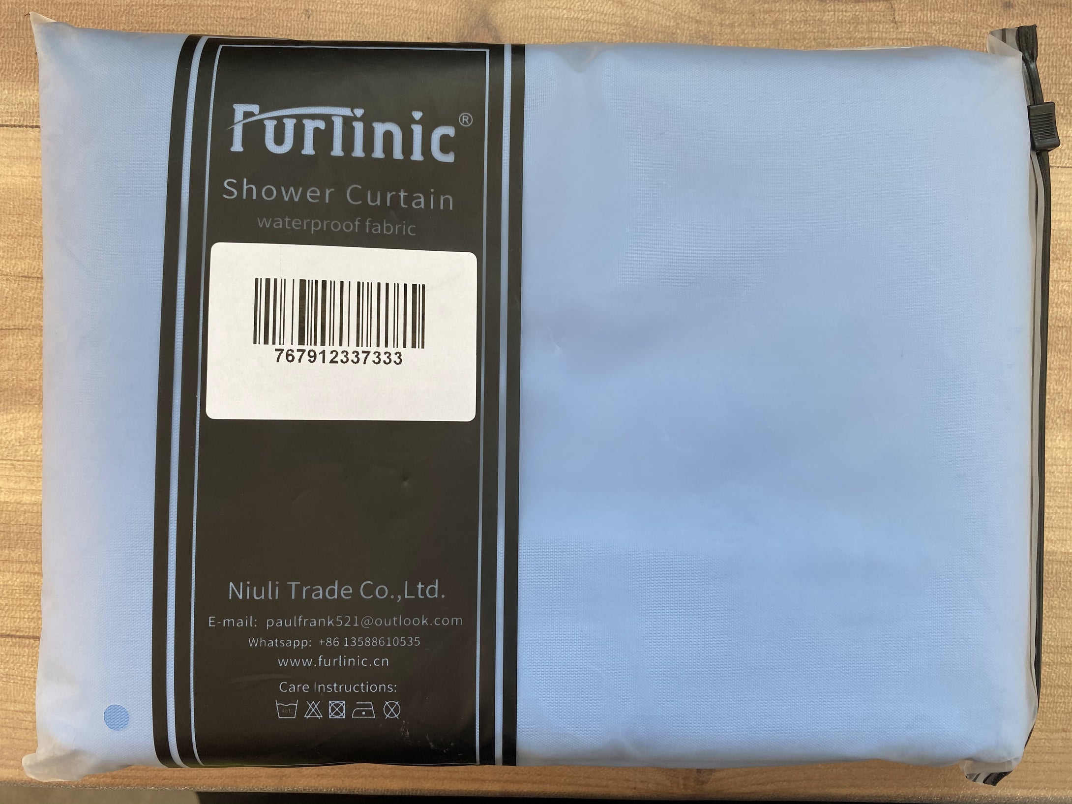 Furlinic Blue Shower Curtain Made of Eco Heavy Fabric with 12 Plastic Hooks,Extra Large Waterproof Curtains for Shower in Bathroom-72 x 82