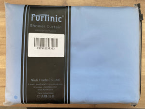 Furlinic Blue Shower Curtain Made of Eco Heavy Fabric with 12 Plastic Hooks,Extra Large Waterproof Curtains for Shower in Bathroom-72 x 82".
