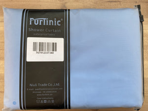 Furlinic Blue Fabric Shower Curtain Extra Long,Smooth Dustproof Material Curtains for Shower with 12 Plastic Hooks-78" x 94".