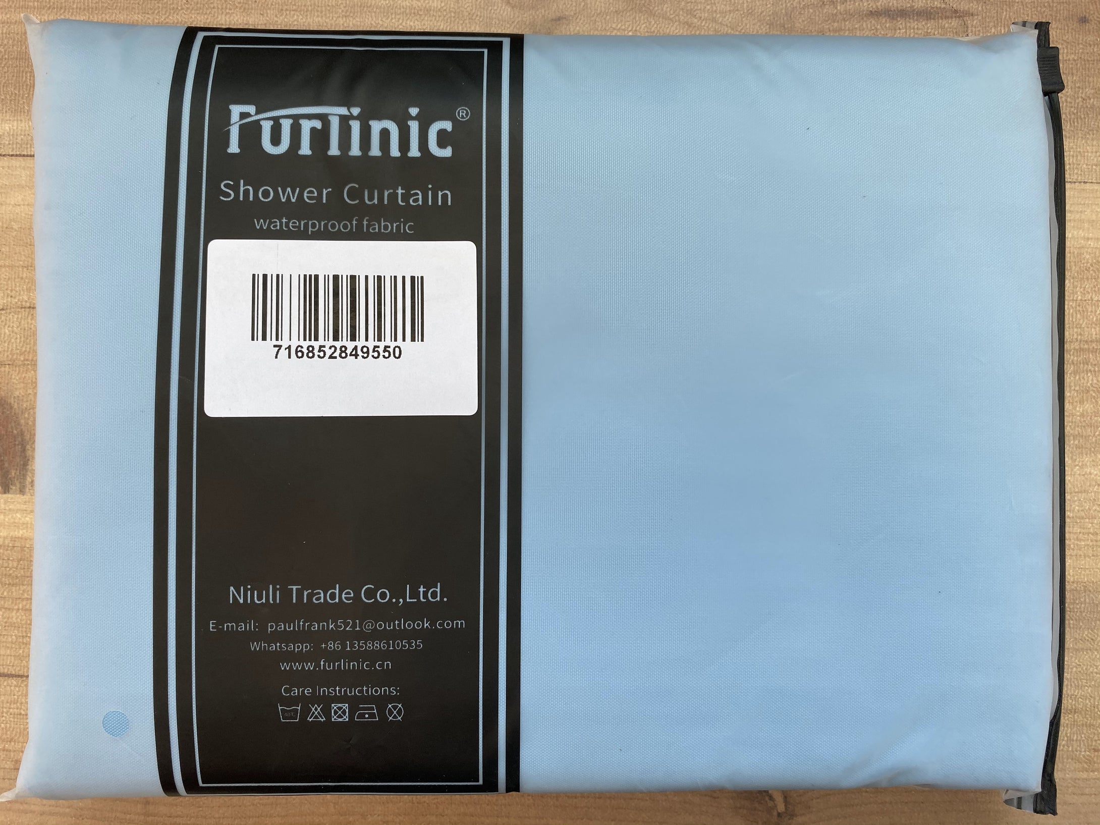 Furlinic Light Sky Shower Curtains Extra Long Bathroom Waterproof Fabric Washable Dust Proof Liner,Set with 12 PCS Plastic Hooks W180 x H210cm(72