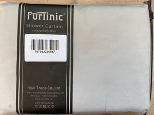Furlinic Extra Wide Grey Fabric Shower Curtain,Smooth Dustproof Material Curtains for Shower with 16 Plastic Hooks-96" x 78".