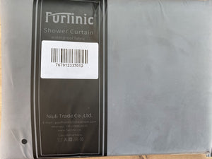 Furlinic Black Shower Curtain Made of Eco Heavy Fabric with 12 Plastic Hooks,Extra Large Waterproof Curtains for Shower in Bathroom-71 x 78".