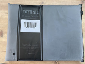 Furlinic Black Fabric Shower Curtain Extra Long,Smooth Dustproof Material Curtains for Shower with 12 Plastic Hooks-78" x 94".