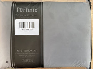 Furlinic Dark Grey Fabric Shower Curtain Extra Long,Smooth Dustproof Material Curtains for Shower with 12 Plastic Hooks-60" x 72".