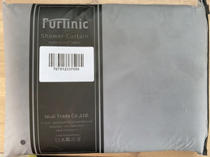 Furlinic Dark Grey Shower Curtain Made of Eco Heavy Fabric with 12 Plastic Hooks,Extra Large Waterproof Curtains for Shower in Bathroom-71 x 78".