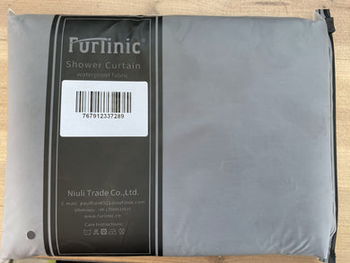 Furlinic Dark Grey Fabric Shower Curtain Extra Long,Smooth Dustproof Material Curtains for Shower with 12 Plastic Hooks-78