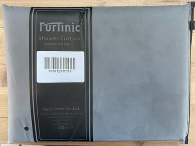 Furlinic Dark Blue Fabric Shower Curtain Extra Long,Smooth Dustproof Material Curtains for Shower with 12 Plastic Hooks-78