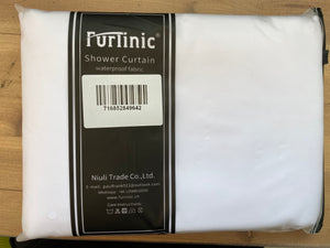 Furlinic Fabric Hookless Shower Curtains, Lurxury White Waterproof and Mould Resistant Curtain Liner for Wet Room or Bath-47x80 Inch.